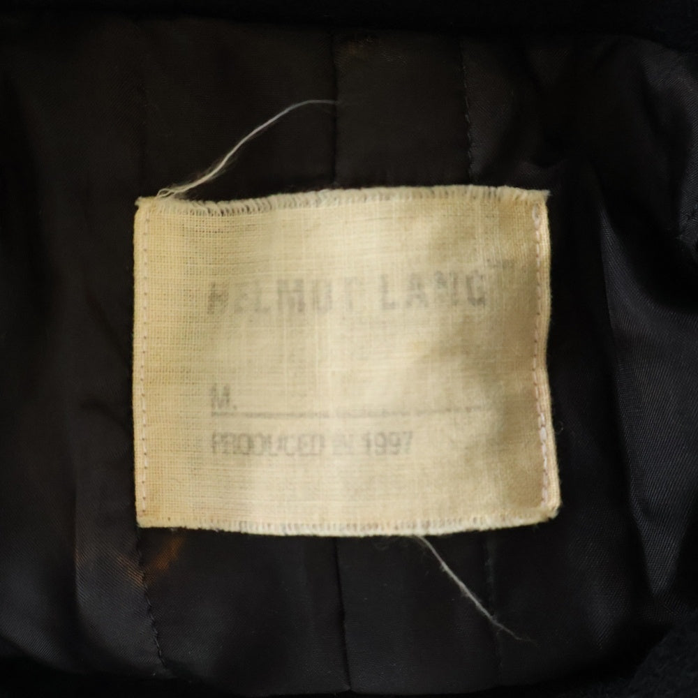 HELMUT LANG(ヘルムートラング) 97AW Archive GRTタグ 本人期 ペンキライン ダブルチェスターコート ブラック