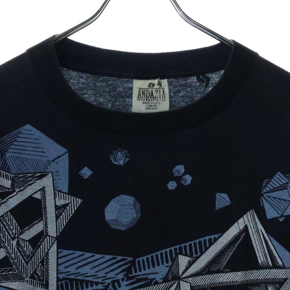 VINTAGE(ヴィンテージ) 90S M.C. Escher OVP L/S エッシャー カメレオン オーバープリント ロングスリーブ 長袖Tシャツ ブラック
