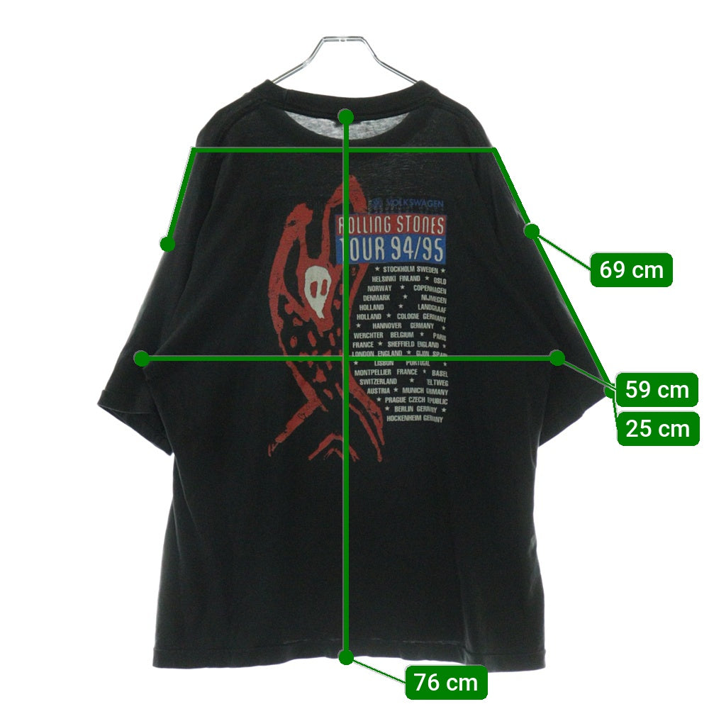 VINTAGE(ヴィンテージ) 90S THE ROLLING STONES VOODOO LOUNGE VOLKSWAGEN ローリングストーンズ 両面プリント 半袖Tシャツ ブラック