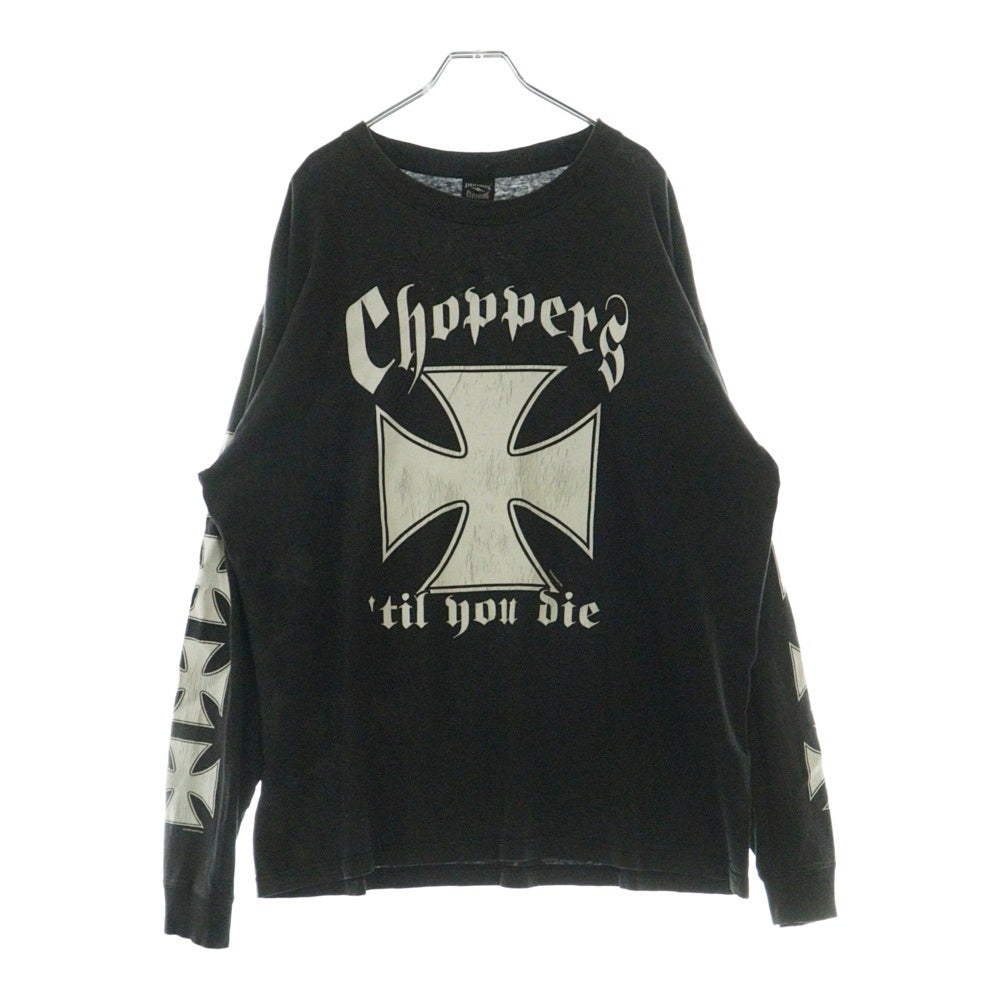 VINTAGE(ヴィンテージ) 00S choppers アイアンクロス 両面プリント ロングスリーブ 長袖Tシャツ ブラック