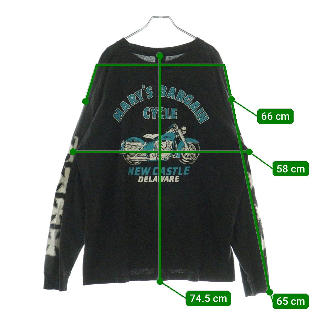 VINTAGE(ヴィンテージ) 00S choppers アイアンクロス 両面プリント ロングスリーブ 長袖Tシャツ ブラック