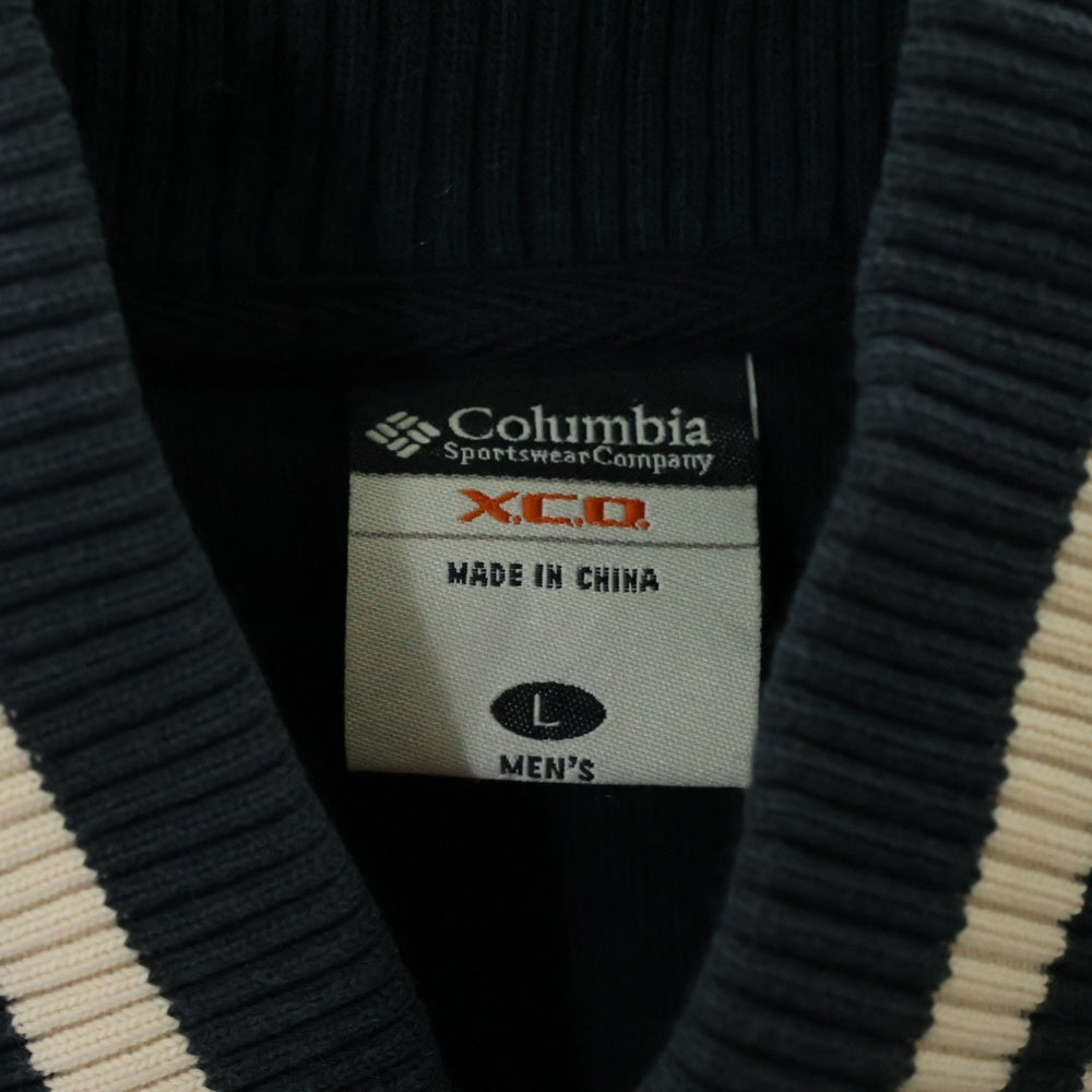Columbia(コロンビア) 90S XCO ロゴ刺繍 スウェット スタジアムジャケット スタジャン ブラック