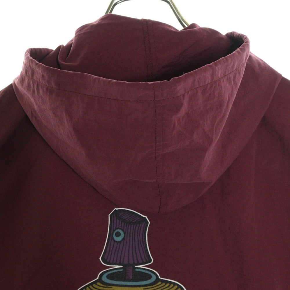 STUSSY(ステューシー) 80S OLD HIGH GLOSS SPRAYCAN jacket スプレー缶 プリント フード付き コーチジャケット バーガンディ