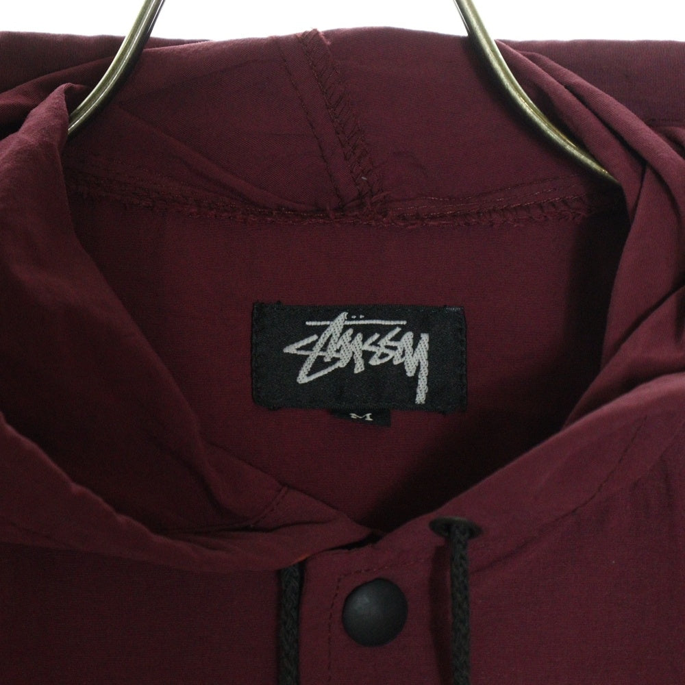 STUSSY(ステューシー) 80S OLD HIGH GLOSS SPRAYCAN jacket スプレー缶 プリント フード付き コーチジャケット バーガンディ