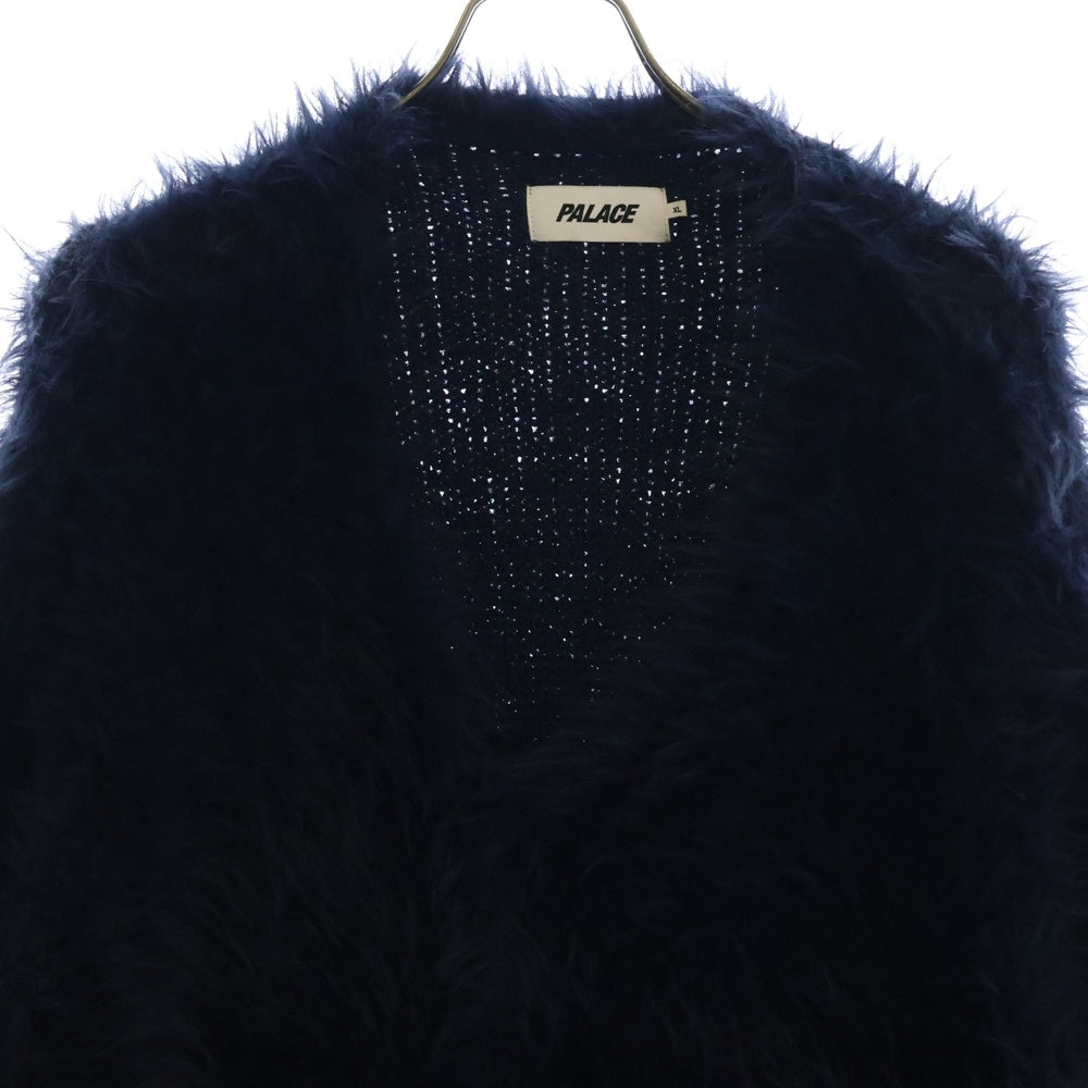 Palace Skateboards(パレススケートボーズ) 24SS YETI CARDIGAN シャギーニット ファー カーディガン ネイビー
