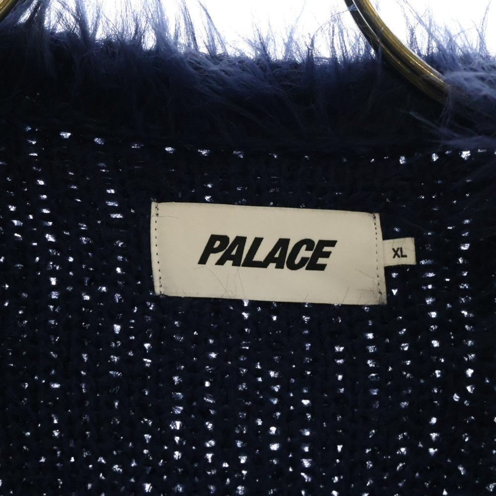 Palace Skateboards(パレススケートボーズ) 24SS YETI CARDIGAN シャギーニット ファー カーディガン ネイビー
