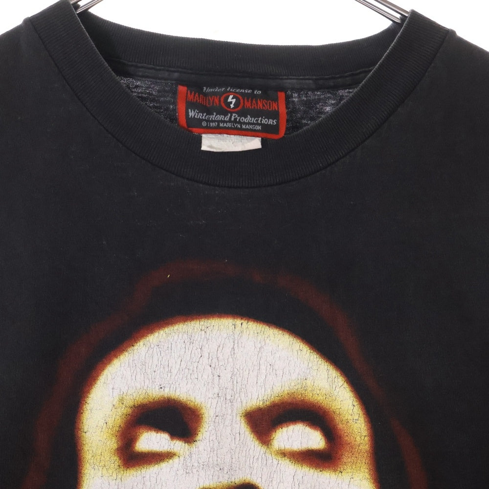 VINTAGE(ヴィンテージ) 90s MARILYN MANSON ANTICHRIST SUPERSTAR TEE マリリンマンソン 両面プリント半袖Tシャツ カットソー ブラック