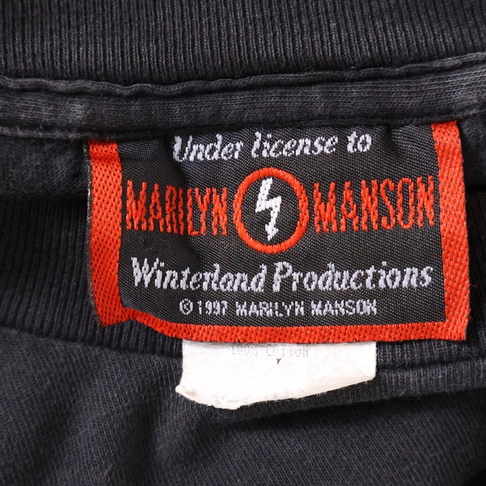 VINTAGE(ヴィンテージ) 90s MARILYN MANSON ANTICHRIST SUPERSTAR TEE マリリンマンソン 両面プリント半袖Tシャツ カットソー ブラック