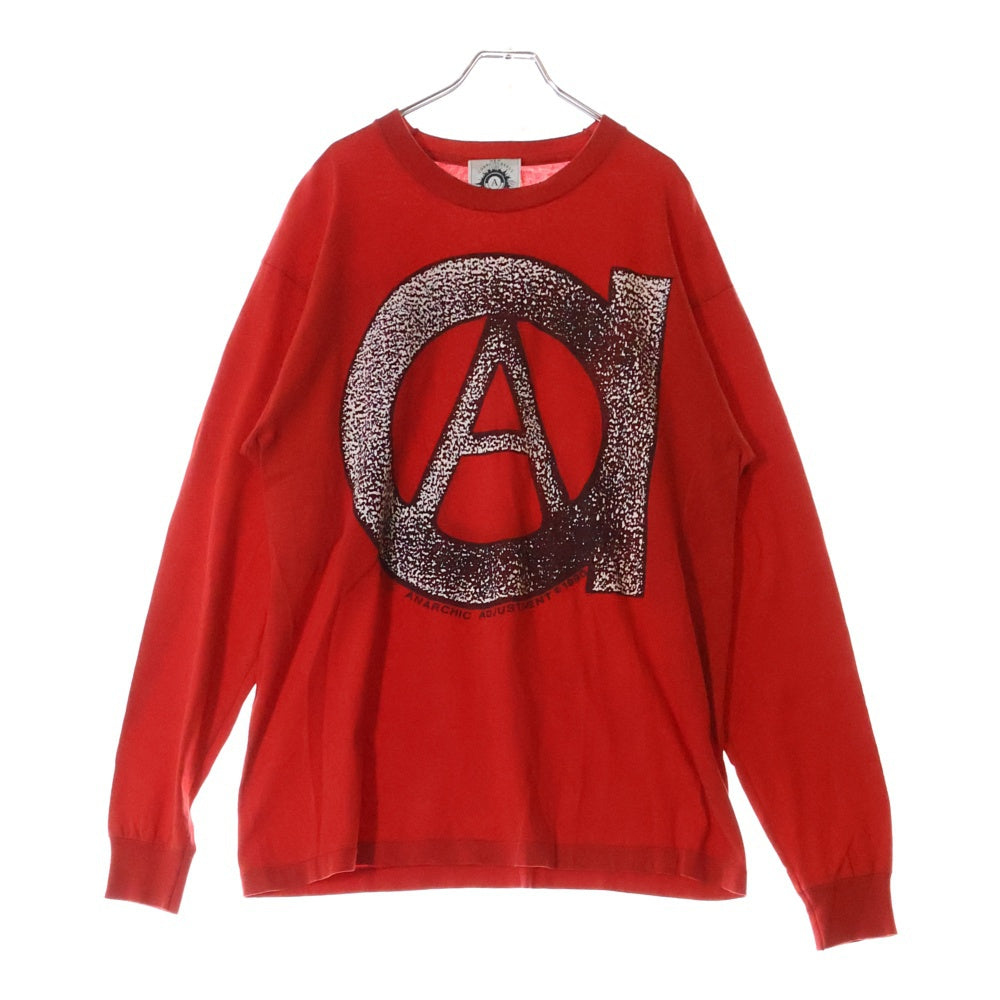 VINTAGE(ヴィンテージ) 90S ANARCHIC ADJUSTMENT anarchy logo アナーキックアジャストメント アナーキーロゴ ロングスリーブ 長袖Tシャツ レッド