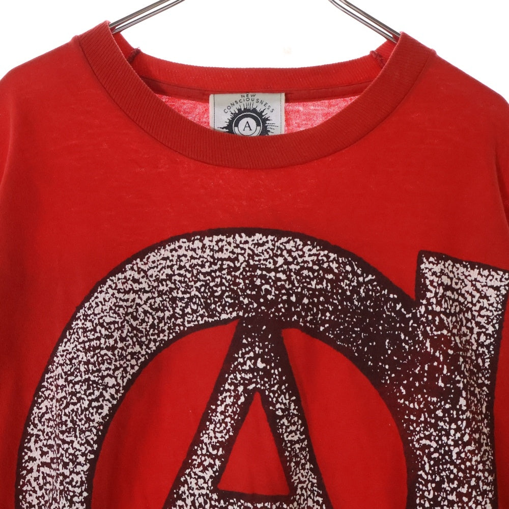 VINTAGE(ヴィンテージ) 90S ANARCHIC ADJUSTMENT anarchy logo アナーキックアジャストメント アナーキーロゴ ロングスリーブ 長袖Tシャツ レッド