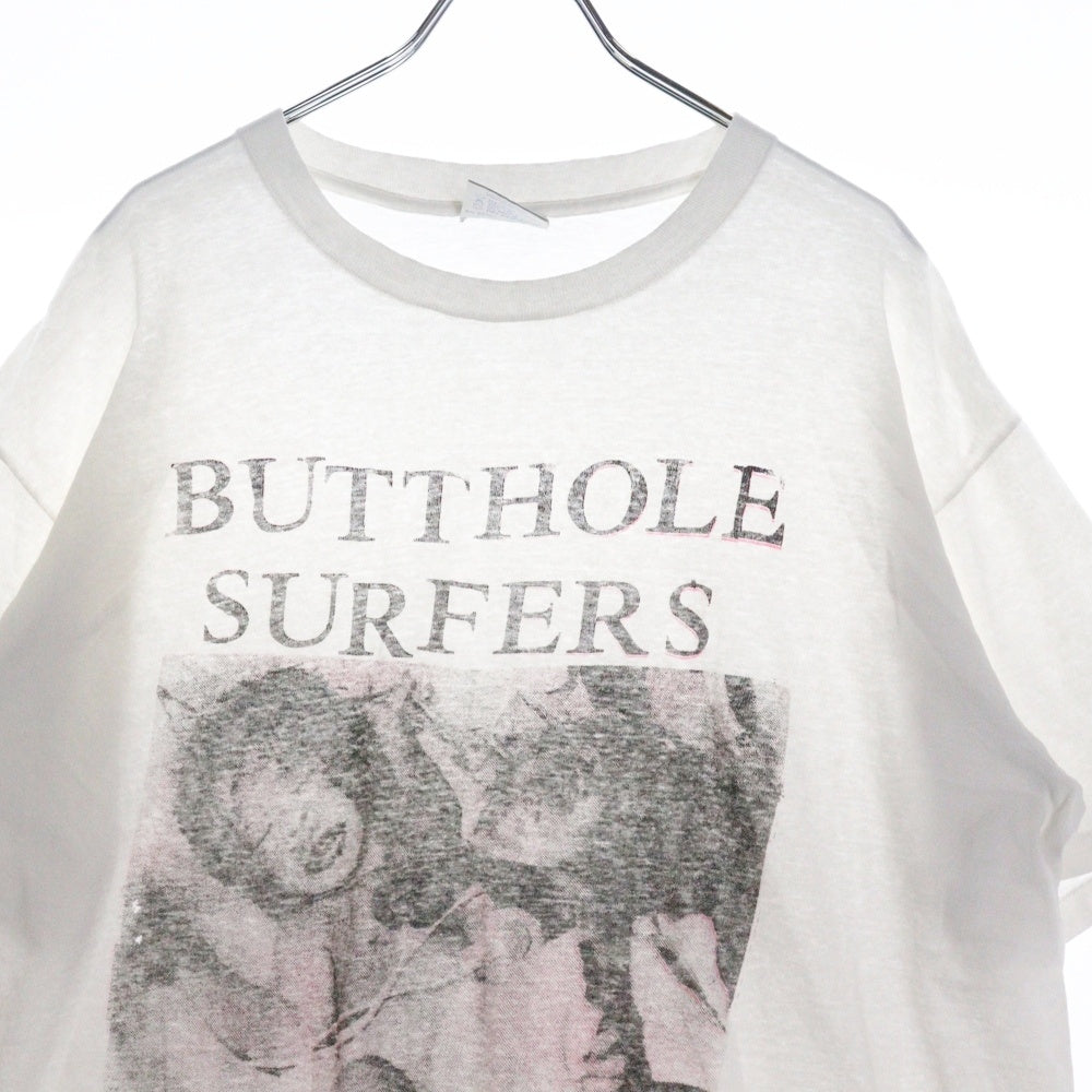 VINTAGE(ヴィンテージ) 80-90S TERROR by DON ROCK BUTTHOLE SURFERS バットホール サーファーズ フロントプリント半袖Tシャツ ホワイト