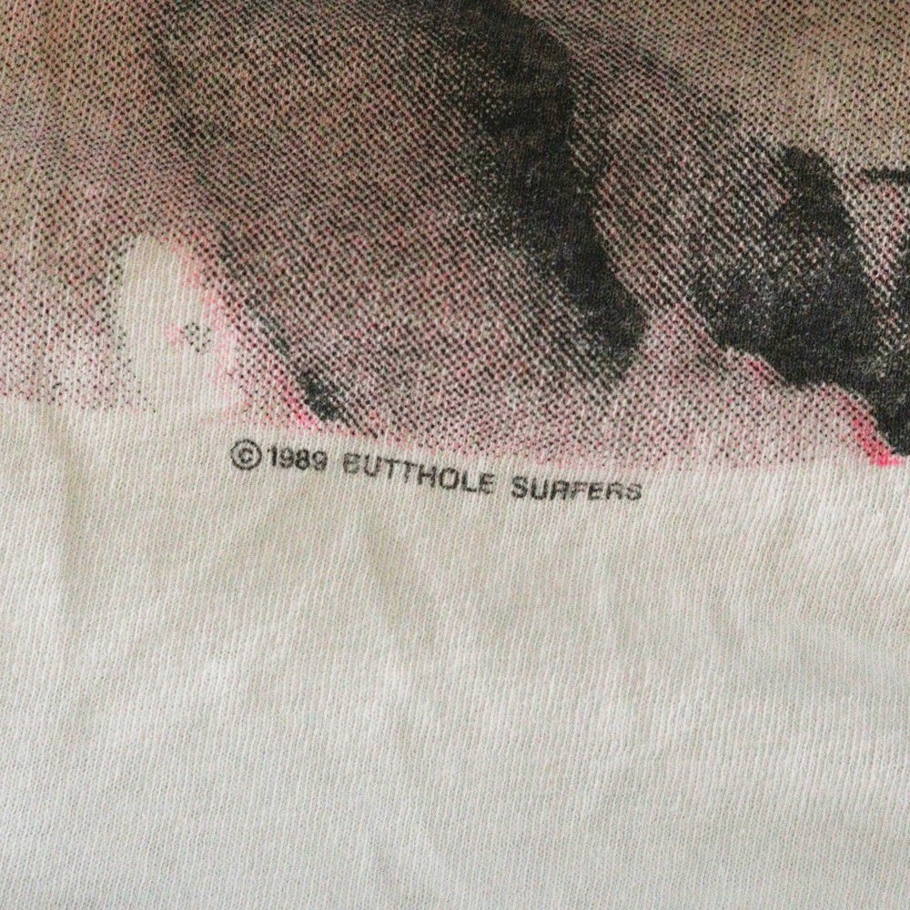 VINTAGE(ヴィンテージ) 80-90S TERROR by DON ROCK BUTTHOLE SURFERS バットホール サーファーズ フロントプリント半袖Tシャツ ホワイト