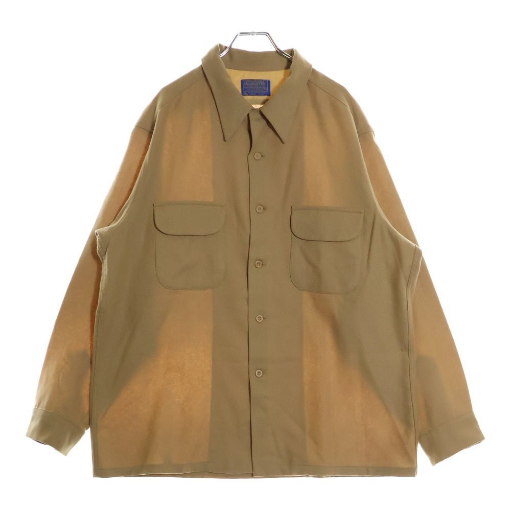 PENDLETON(ペンドルトン) 70S VINTAGE ロングスリーブ オープンカラー ウールシャツ ベージュ