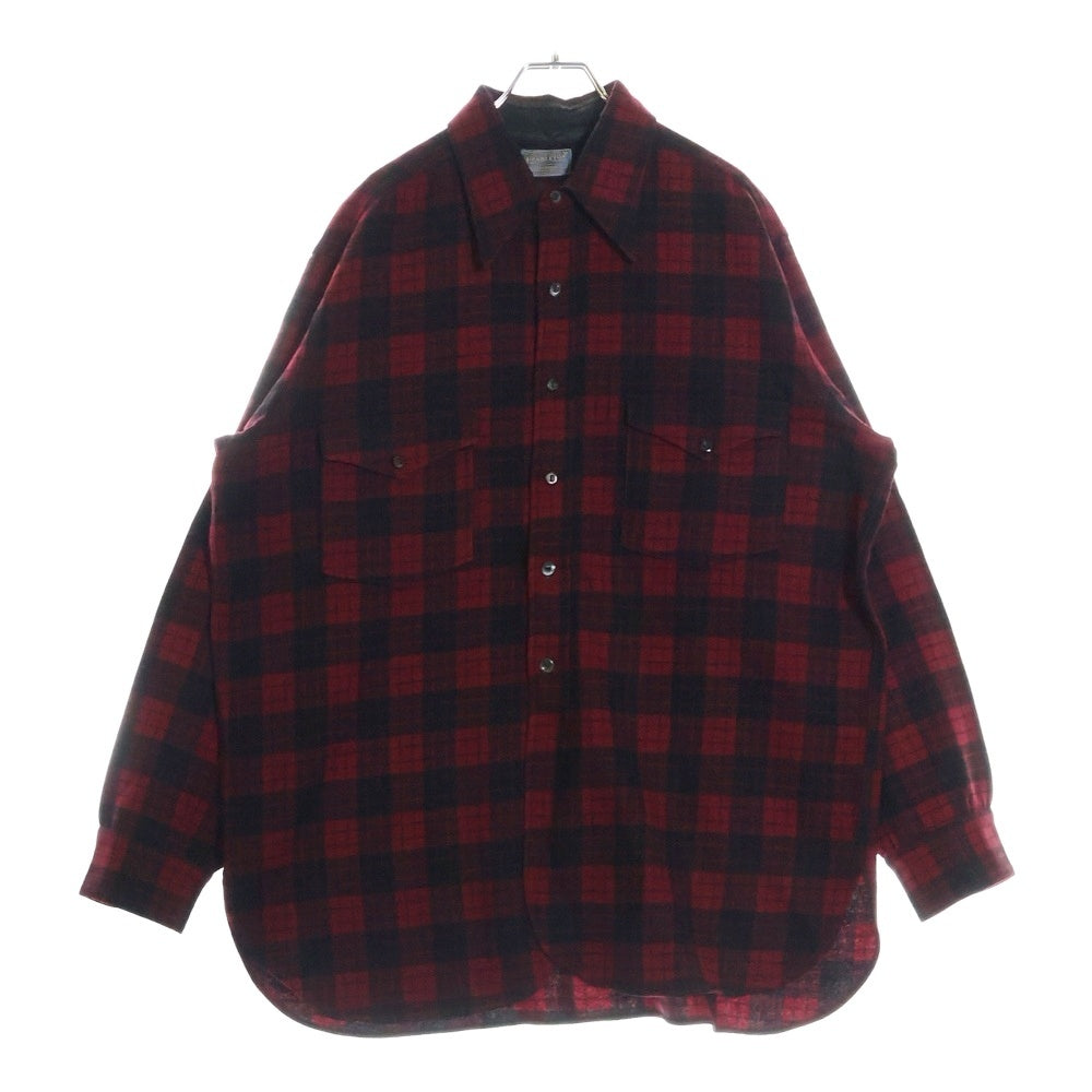 PENDLETON(ペンドルトン) 30-40S VINTAGE バッファローチェック ロングスリーブ ウールシャツ レッド