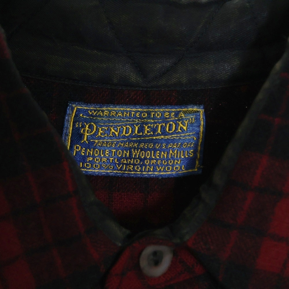 PENDLETON(ペンドルトン) 30-40S VINTAGE バッファローチェック ロングスリーブ ウールシャツ レッド