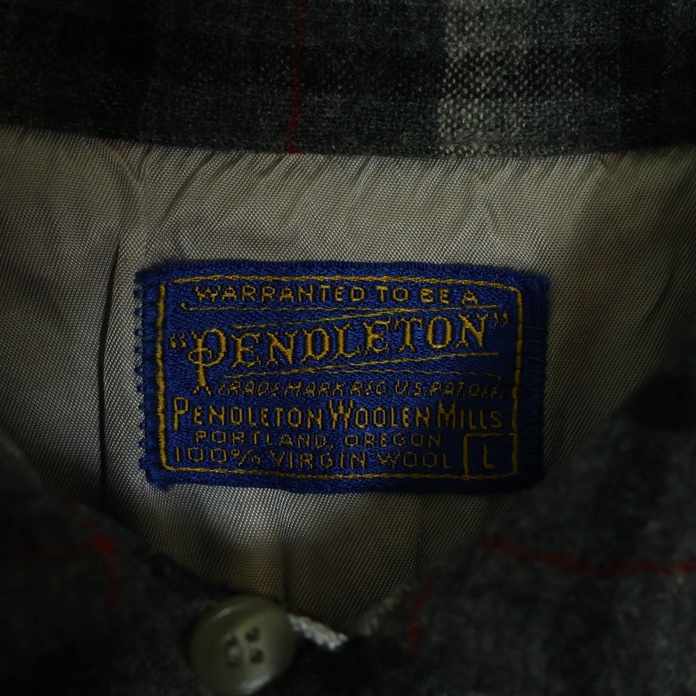 PENDLETON(ペンドルトン) 50S VINTAGE タータンチェック オープンカラー ウールシャツ グレー