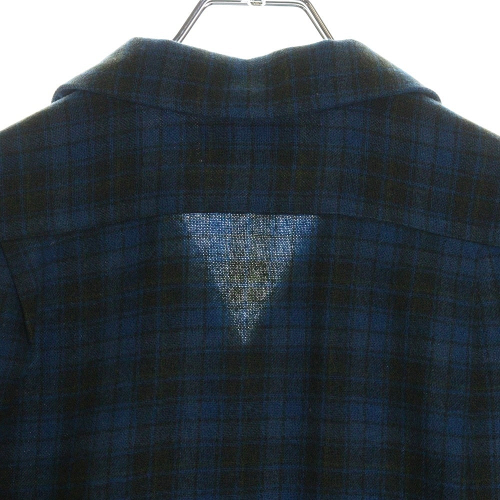PENDLETON(ペンドルトン) 50S VINTAGE タータンチェック オープンカラー ウールシャツ ブルー