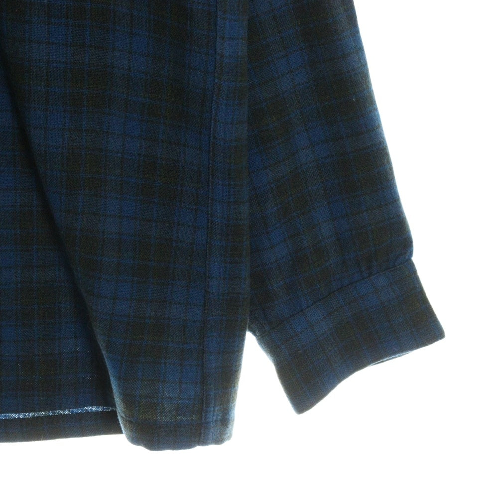 PENDLETON(ペンドルトン) 50S VINTAGE タータンチェック オープンカラー ウールシャツ ブルー