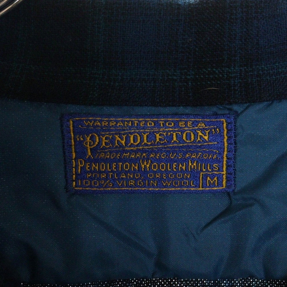 PENDLETON(ペンドルトン) 50S VINTAGE タータンチェック オープンカラー ウールシャツ ブルー