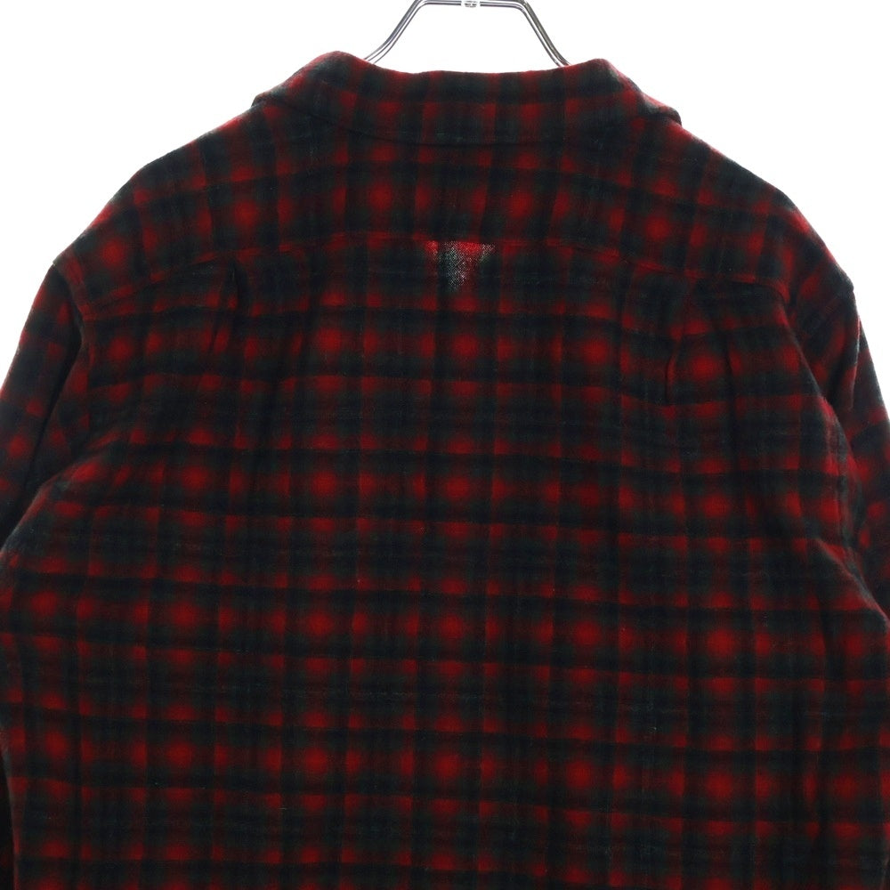 PENDLETON(ペンドルトン) 50S VINTAGE オンブレチェック ロングスリーブ オープンカラー ウールシャツ レッド