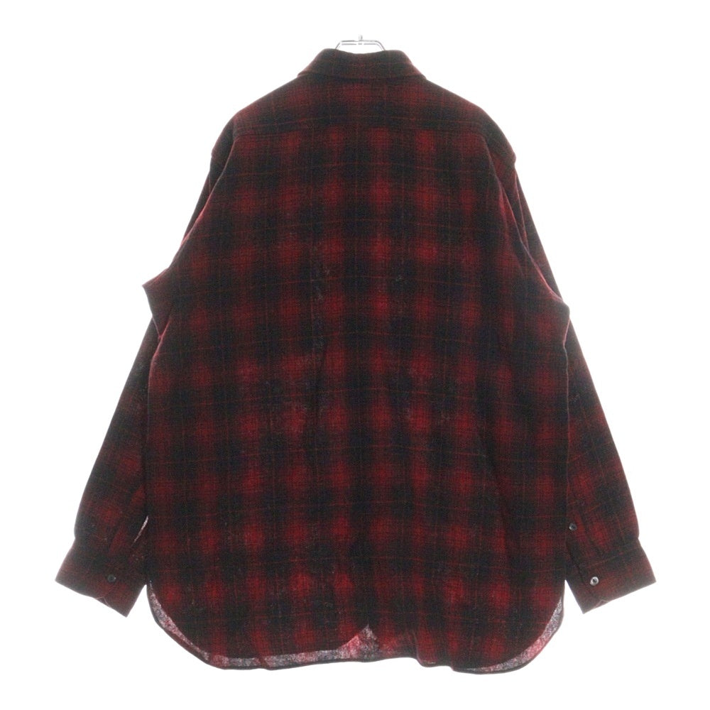 PENDLETON(ペンドルトン) 30-40S VINTAGE オンブレチェック ロングスリーブ ウールシャツ レッド