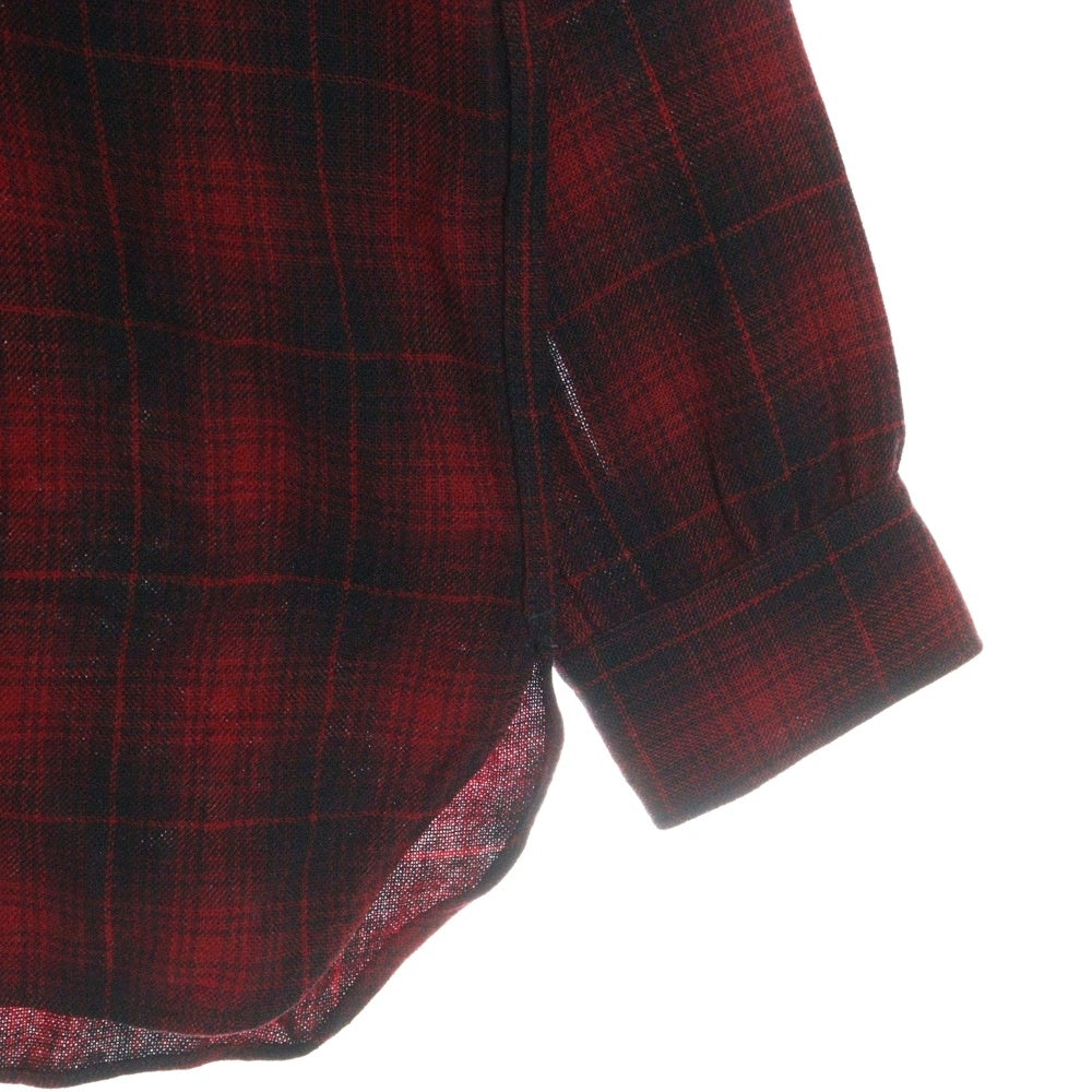 PENDLETON(ペンドルトン) 30-40S VINTAGE オンブレチェック ロングスリーブ ウールシャツ レッド