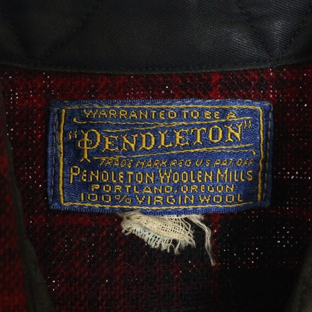 PENDLETON(ペンドルトン) 30-40S VINTAGE オンブレチェック ロングスリーブ ウールシャツ レッド