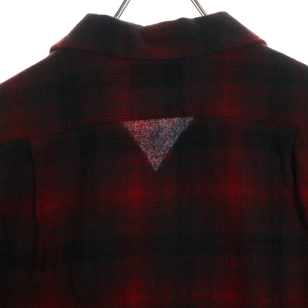 PENDLETON(ペンドルトン) 50S VINTAGE オンブレチェック ロングスリーブ オープンカラー ウールシャツ レッド