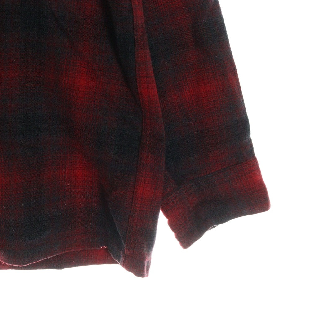 PENDLETON(ペンドルトン) 50S VINTAGE オンブレチェック ロングスリーブ オープンカラー ウールシャツ レッド
