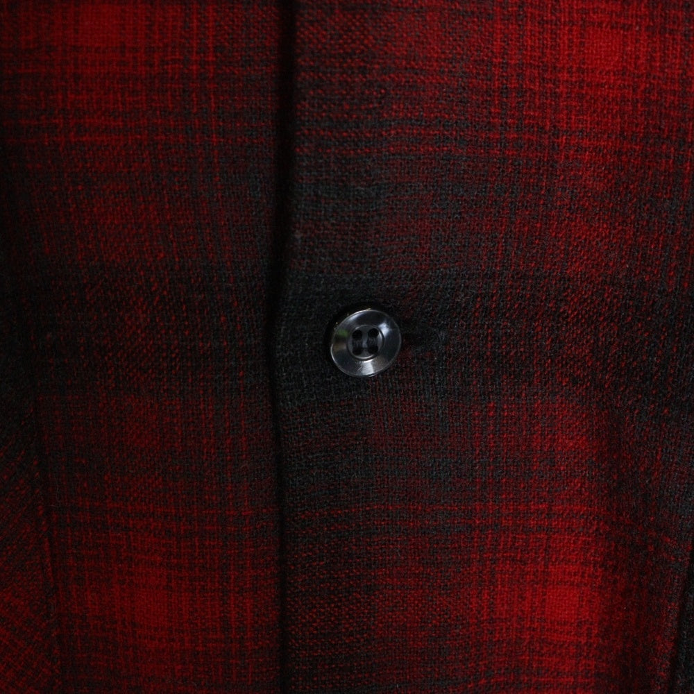 PENDLETON(ペンドルトン) 50S VINTAGE オンブレチェック ロングスリーブ オープンカラー ウールシャツ レッド