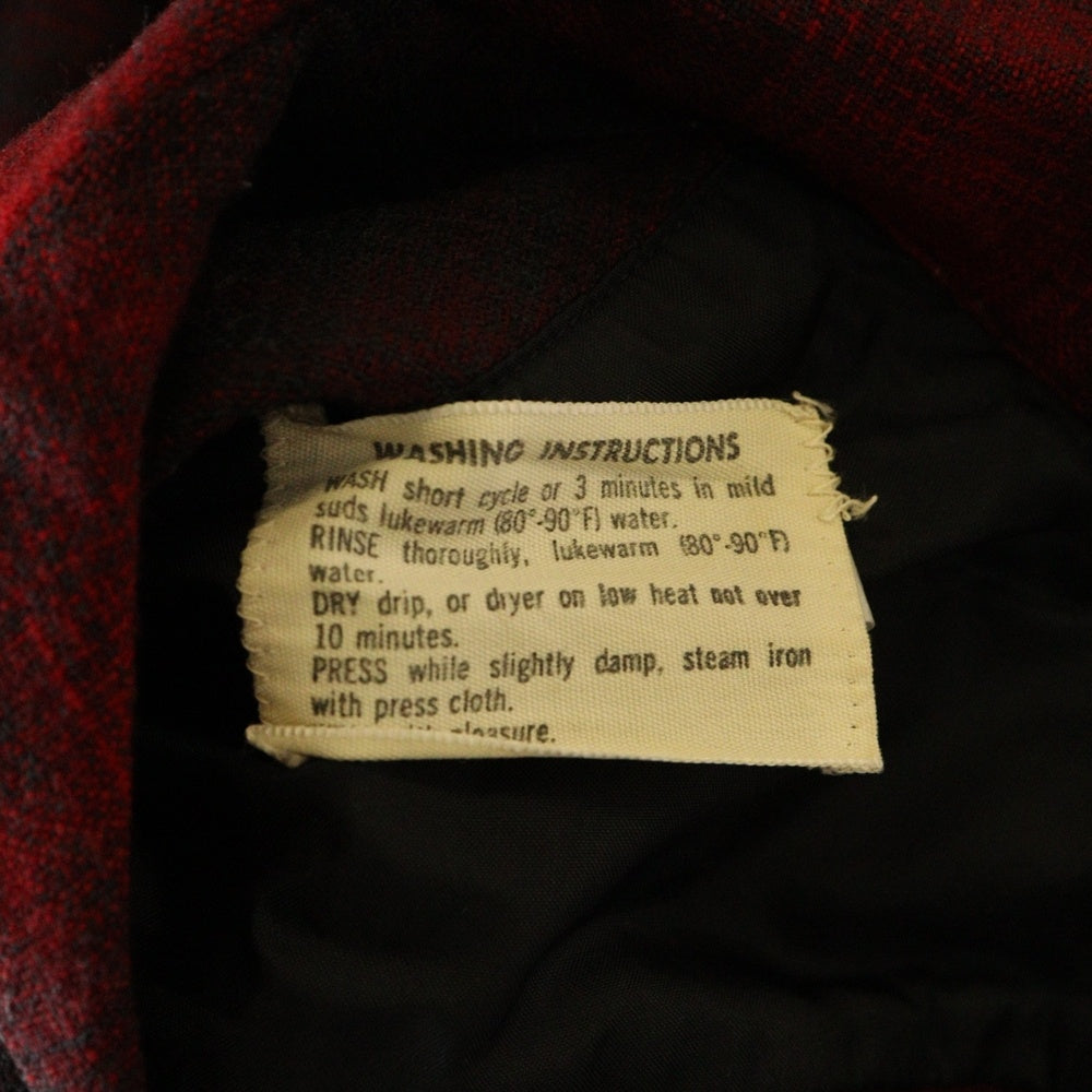 PENDLETON(ペンドルトン) 50S VINTAGE オンブレチェック ロングスリーブ オープンカラー ウールシャツ レッド