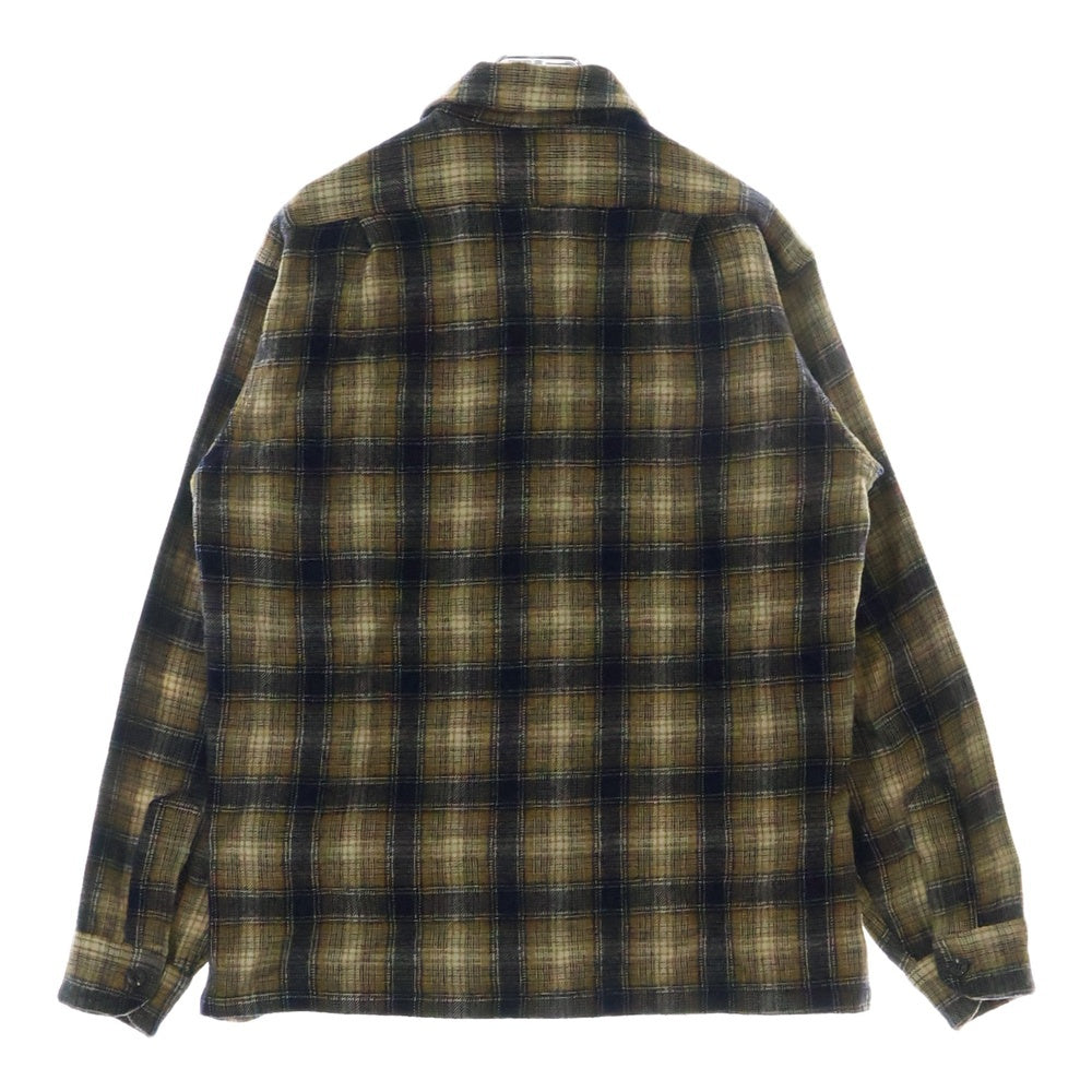 PENDLETON(ペンドルトン) 70S VINTAGE タータンチェック ロングスリーブ オープンカラー ウールシャツ イエロー