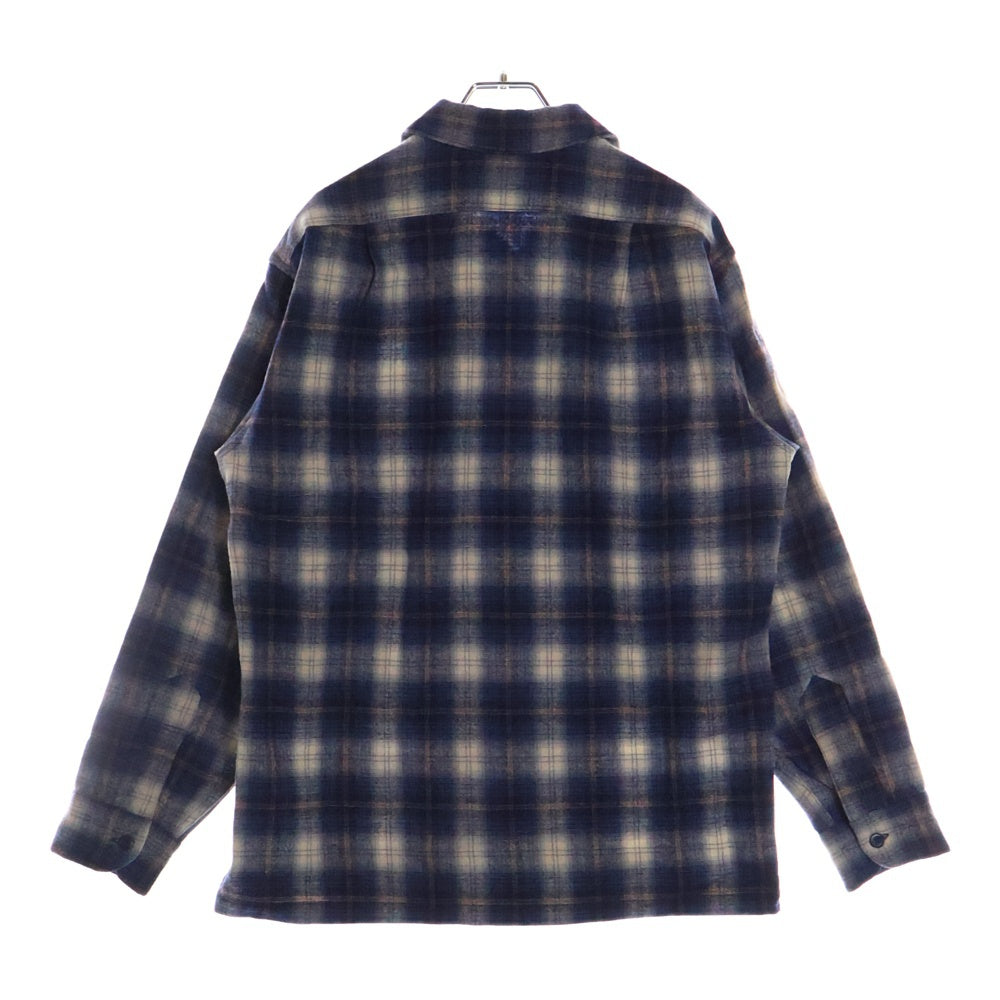 PENDLETON(ペンドルトン) 70S VINTAGE タータンチェック オープンカラー ウールシャツ ブルー