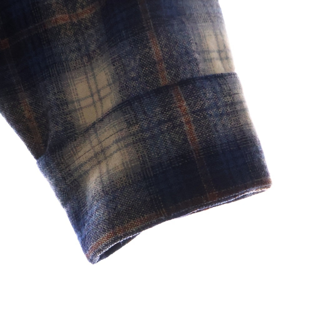PENDLETON(ペンドルトン) 70S VINTAGE タータンチェック オープンカラー ウールシャツ ブルー