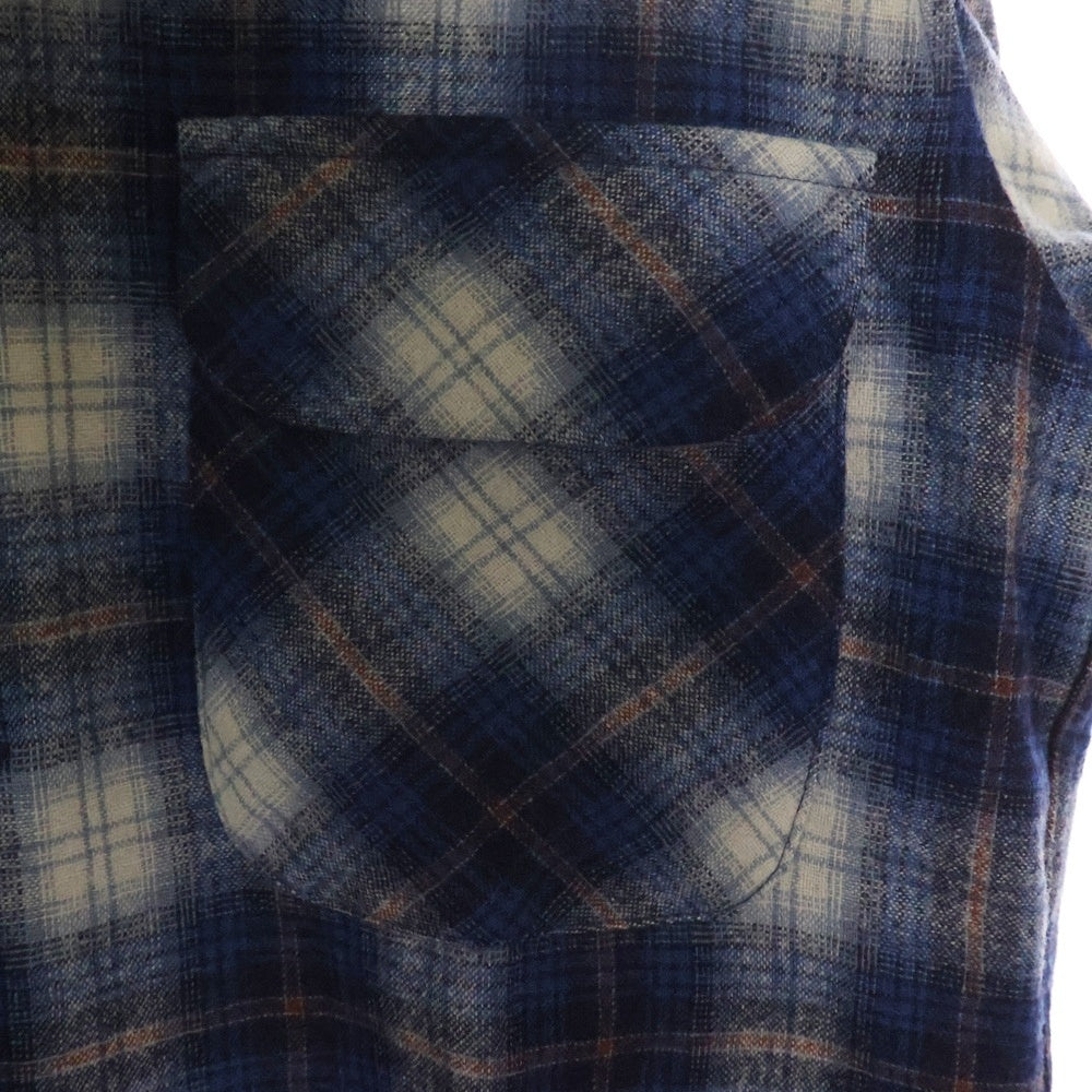 PENDLETON(ペンドルトン) 70S VINTAGE タータンチェック オープンカラー ウールシャツ ブルー