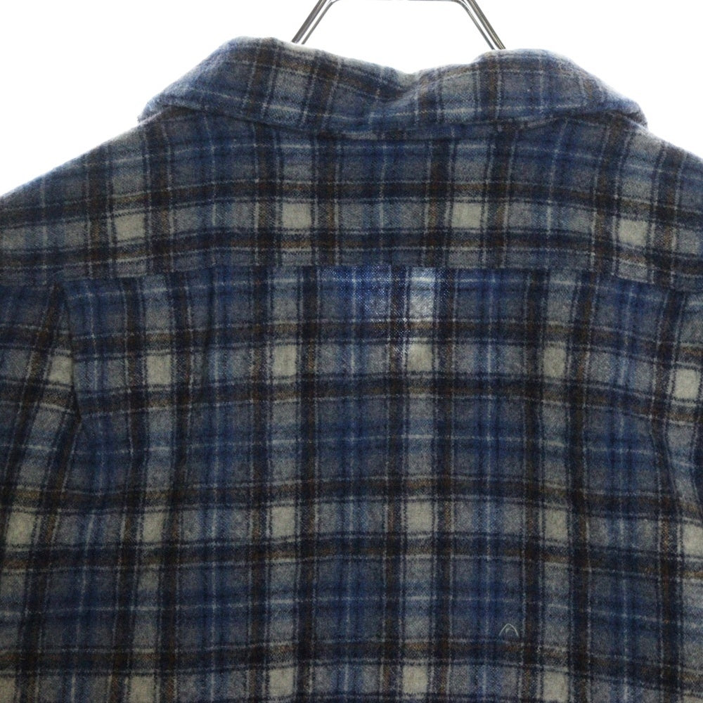 PENDLETON(ペンドルトン) 70S VINTAGE タータンチェック オープンカラー ウールシャツ ブルー