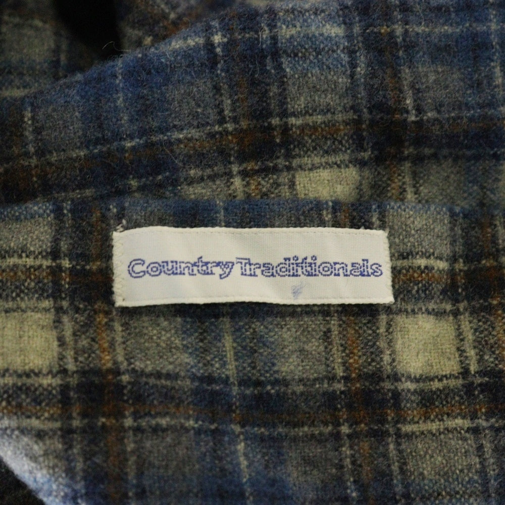 PENDLETON(ペンドルトン) 70S VINTAGE タータンチェック オープンカラー ウールシャツ ブルー