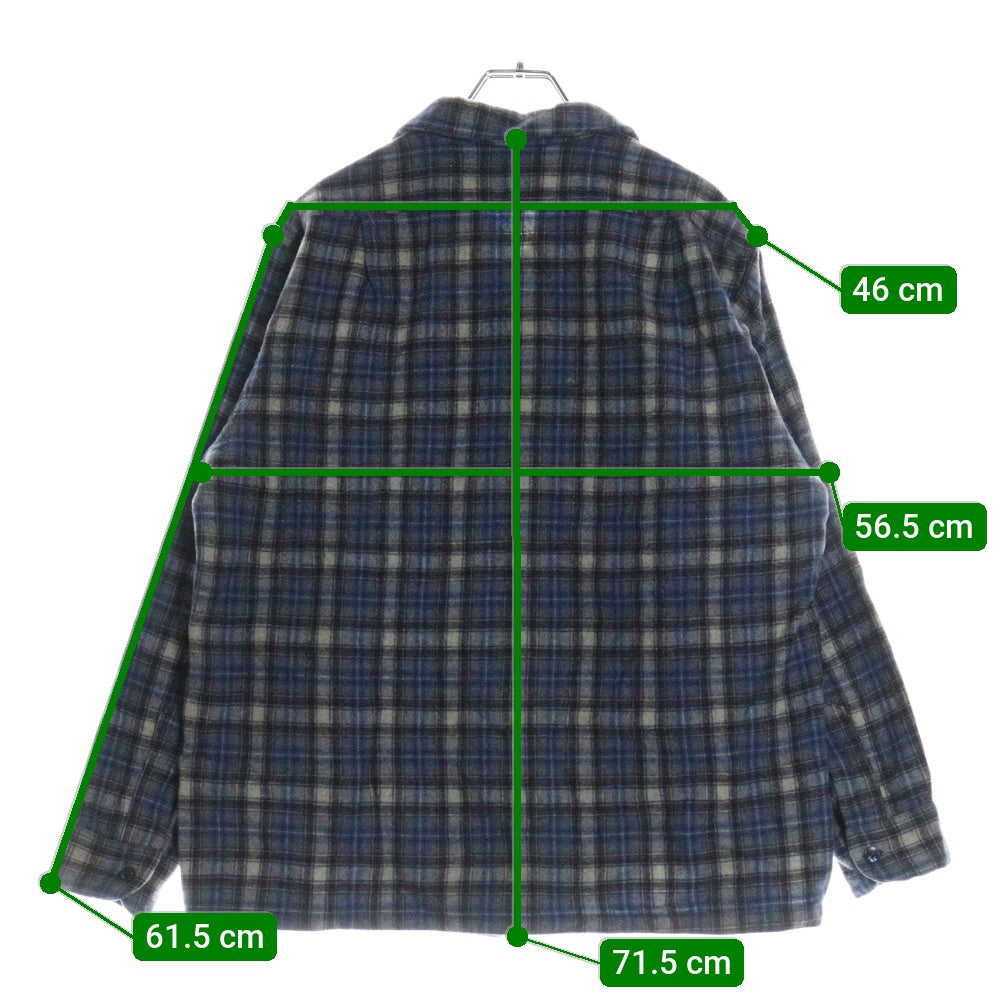 PENDLETON(ペンドルトン) 70S VINTAGE タータンチェック オープンカラー ウールシャツ ブルー