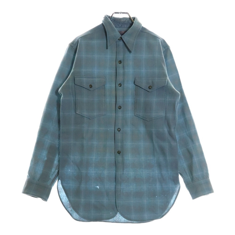 PENDLETON(ペンドルトン) 30-40S VINTAGE タータンチェック ウールシャツ ブルー