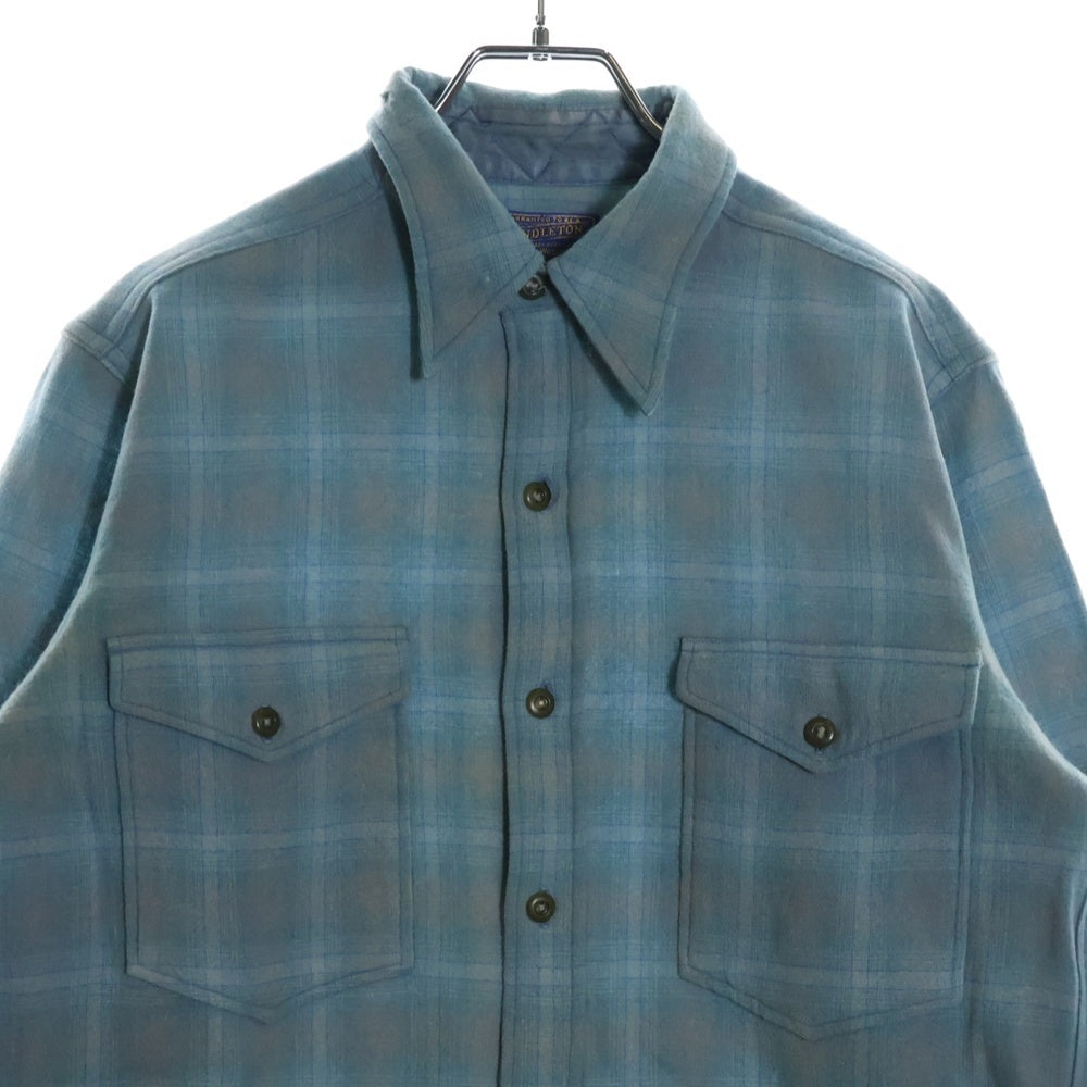 PENDLETON(ペンドルトン) 30-40S VINTAGE タータンチェック ウールシャツ ブルー