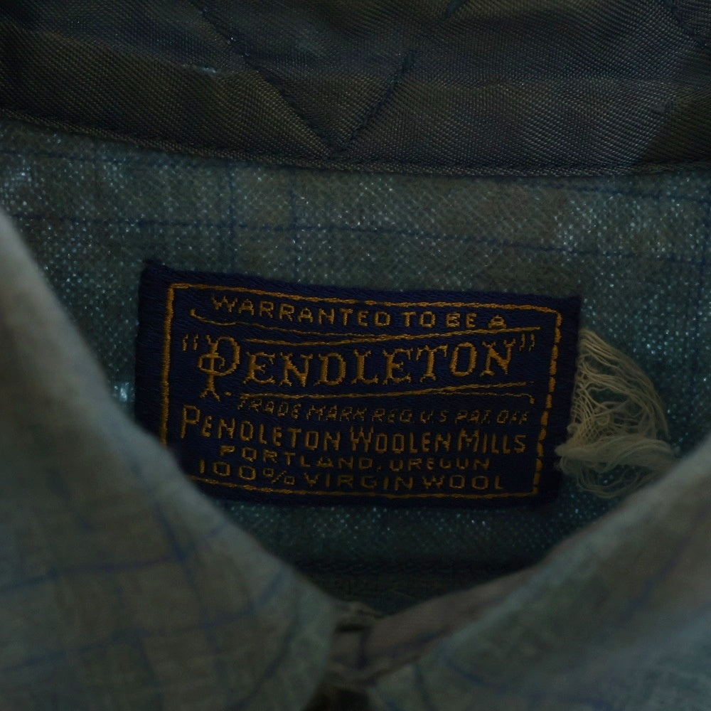 PENDLETON(ペンドルトン) 30-40S VINTAGE タータンチェック ウールシャツ ブルー
