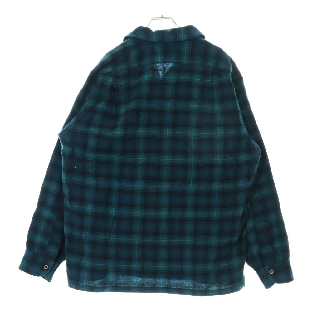 PENDLETON(ペンドルトン) 50S VINTAGE タータンチェック オープンカラー ウールシャツ ブルー