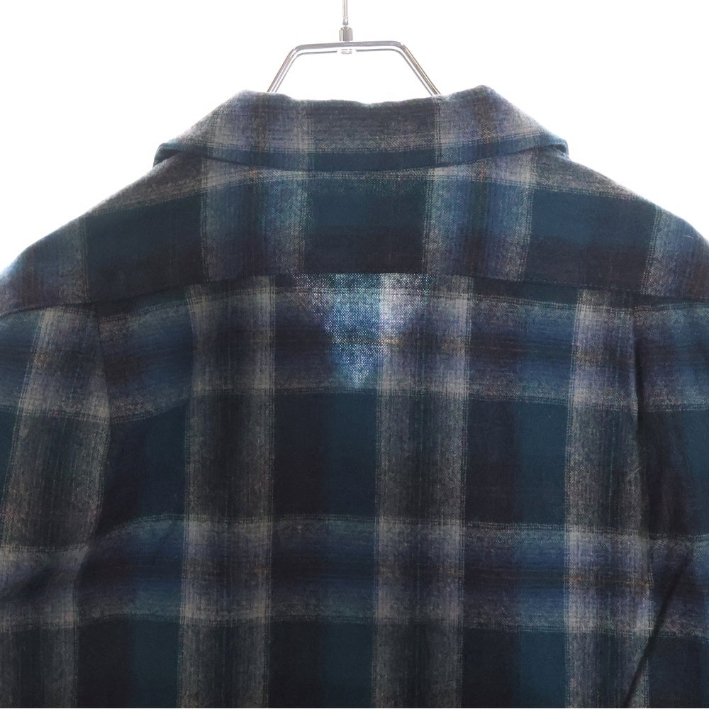 PENDLETON(ペンドルトン) 70S VINTAGE タータンチェック オープンカラー ウールシャツ ブルー