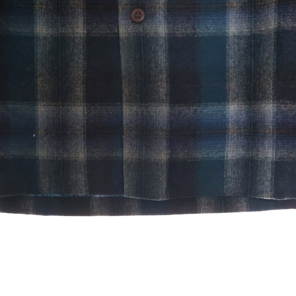 PENDLETON(ペンドルトン) 70S VINTAGE タータンチェック オープンカラー ウールシャツ ブルー