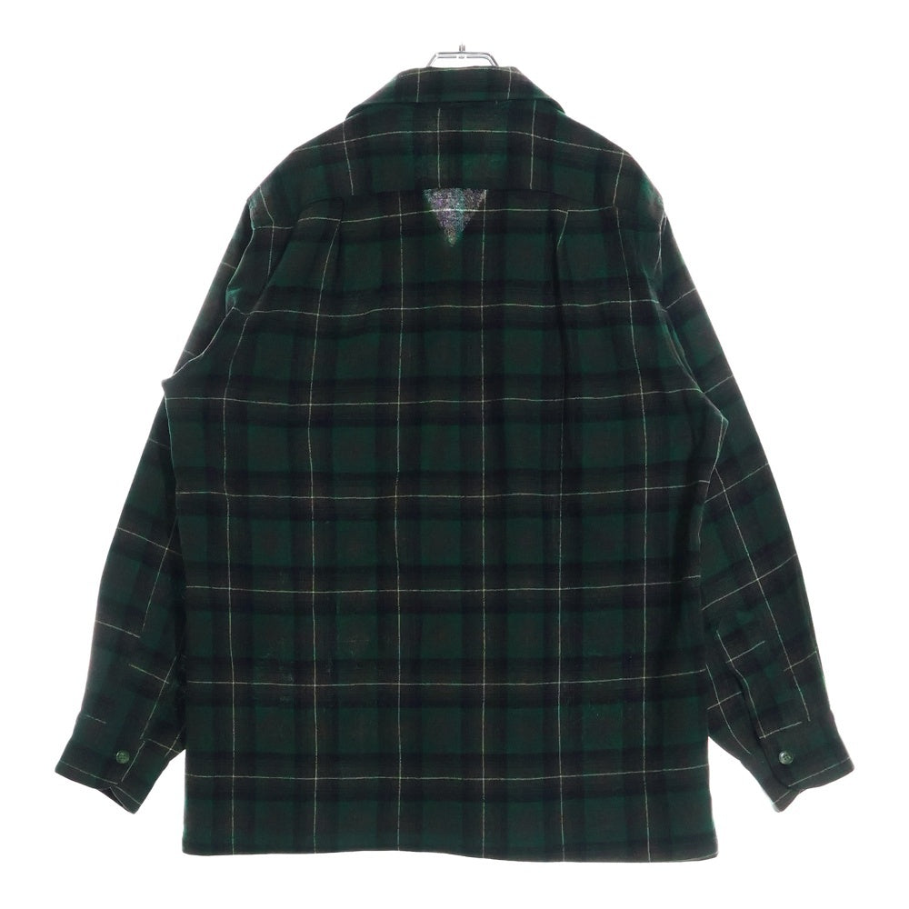 PENDLETON(ペンドルトン) 50S VINTAGE タータンチェック オープンカラー ウールシャツ グリーン
