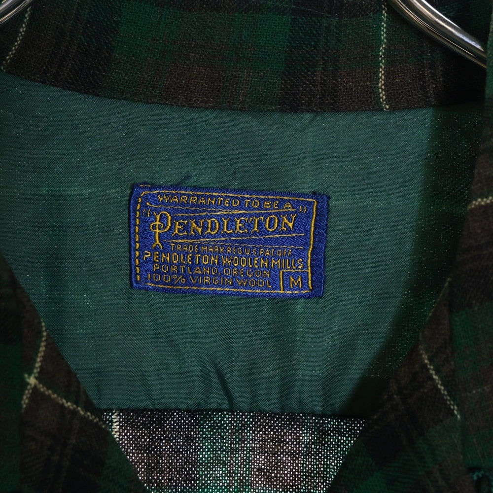 PENDLETON(ペンドルトン) 50S VINTAGE タータンチェック オープンカラー ウールシャツ グリーン