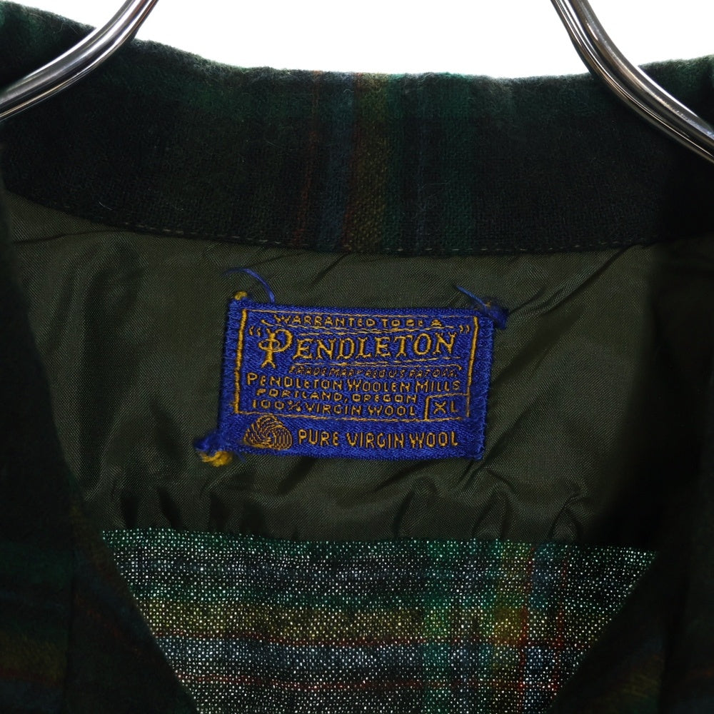 PENDLETON(ペンドルトン) 60S VINTAGE タータンチェック オープンカラー ウールシャツ グリーン