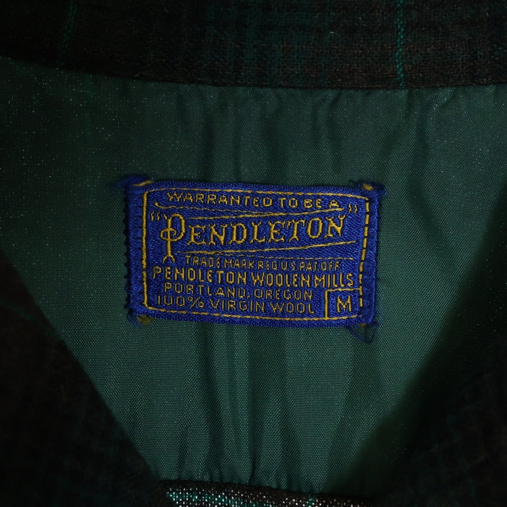 PENDLETON(ペンドルトン) 50S VINTAGE タータンチェック オープンカラー ウールシャツ グリーン