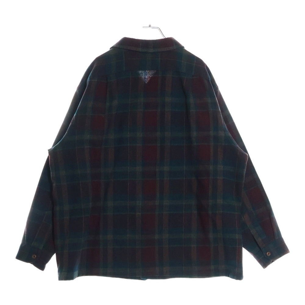 PENDLETON(ペンドルトン) 90S VINTAGE タータンチェック オープンカラー ウールシャツ グリーン