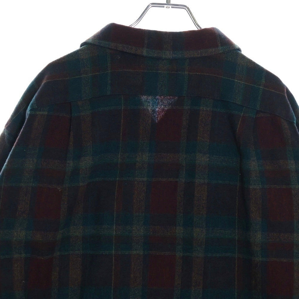 PENDLETON(ペンドルトン) 90S VINTAGE タータンチェック オープンカラー ウールシャツ グリーン